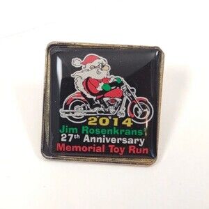 Santa On Motorcycle Pin Toy Run 2014 Motorcycle Lapel Pin